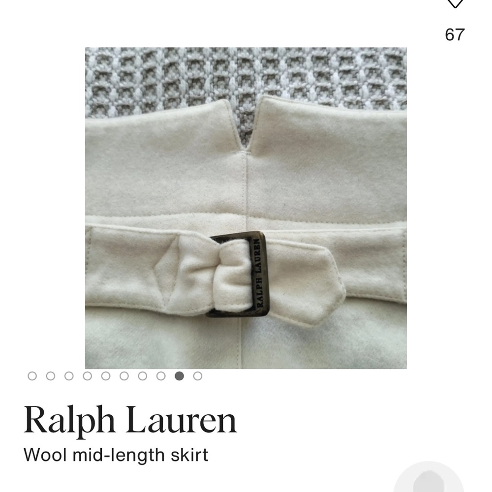 Ralph Lauren Ivory Pencil Trumpet Midi Skirt size 8 - Picture 8 of 13